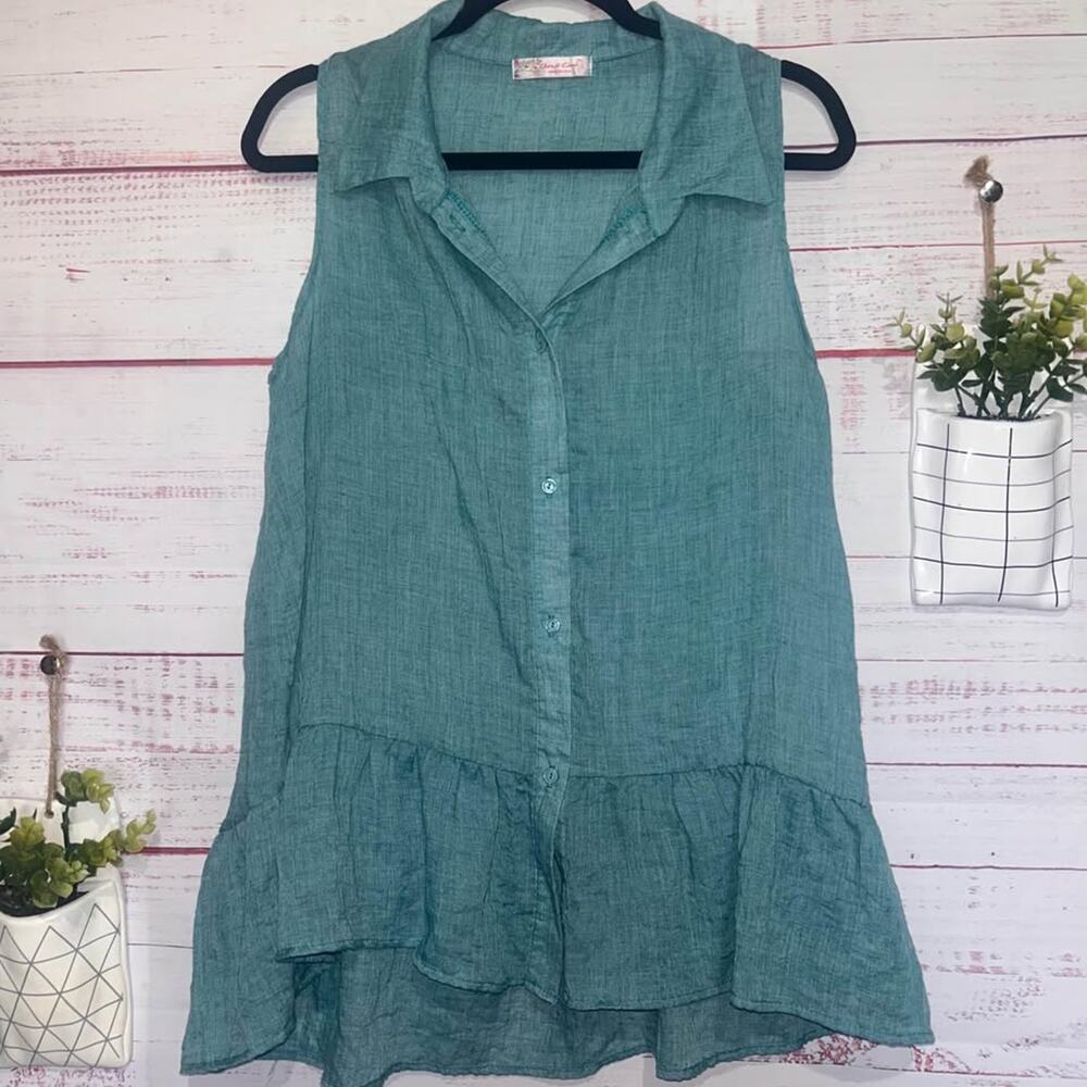Chris & Carol Cotton Ruffle Hem Tank | Women’s Large